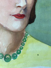 Load image into Gallery viewer, Original Watercolour, ‘Girl on Green’