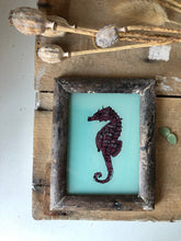 Load image into Gallery viewer, Antique Reverse Glass Painting, Seahorse