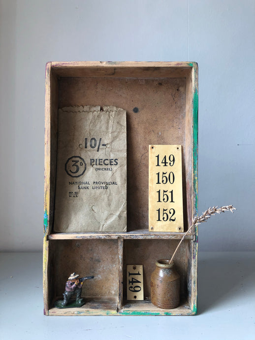 Rustic Small Wooden Tray - Blue