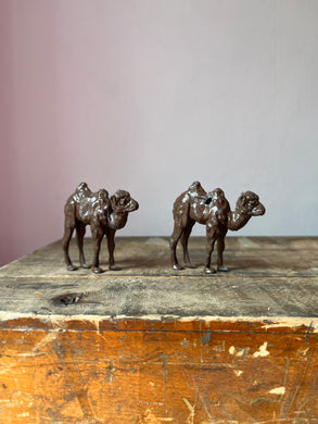 Pair of Antique Lead Camels