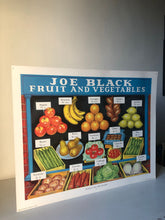 Load image into Gallery viewer, Original 1950s School Poster, ‘Joe Black&#39;s Fruit and Vegetables&#39;