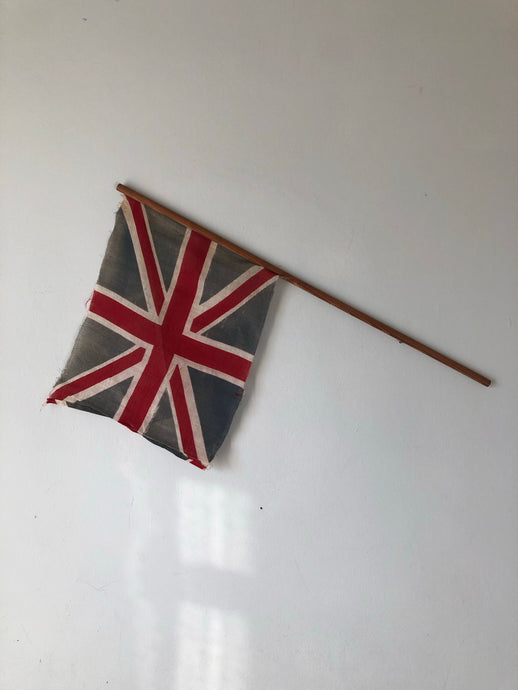 1940s Union Jack Flag on stick
