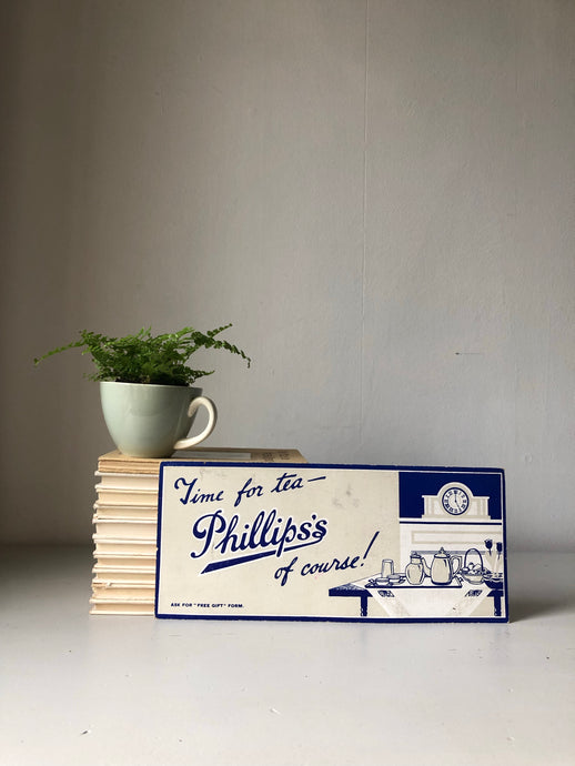 Vintage Shop Display Card, Phillips’s Tea