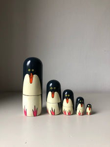 Set of Vintage Penguin Nesting Dolls