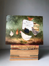 Load image into Gallery viewer, Vintage Chickens / Farm painting on board