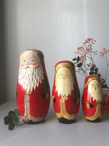 Set of Vintage Father Christmas Nesting Dolls