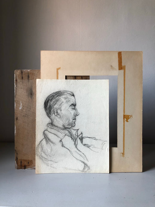 Vintage Pencil Sketch Portrait of a Gentleman