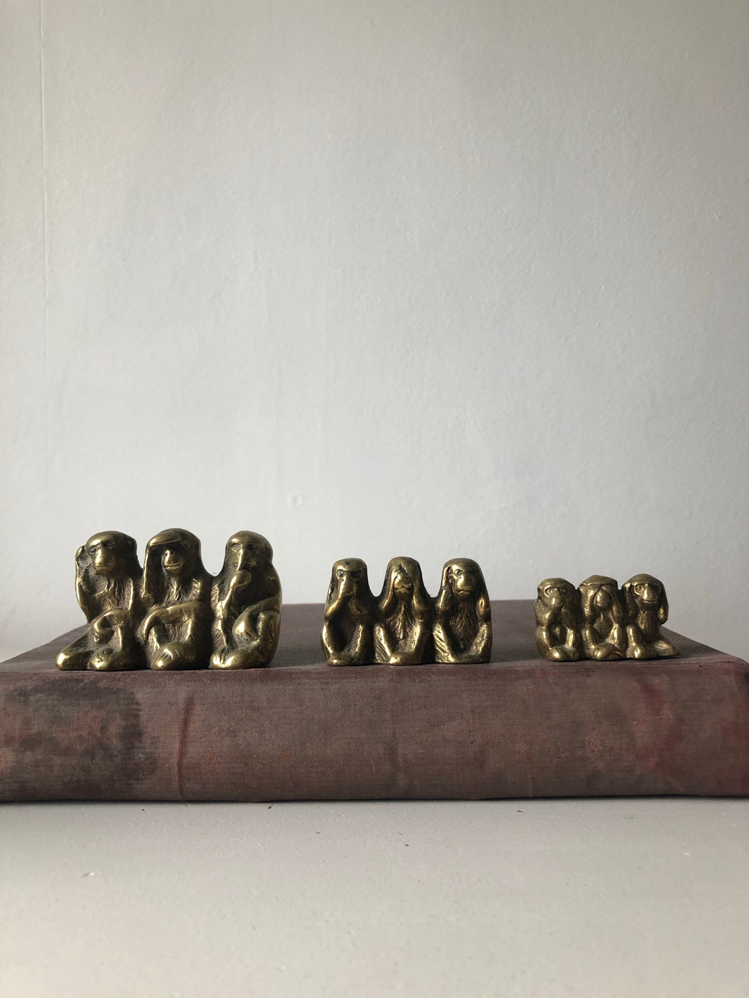 Medium Vintage Brass Monkeys