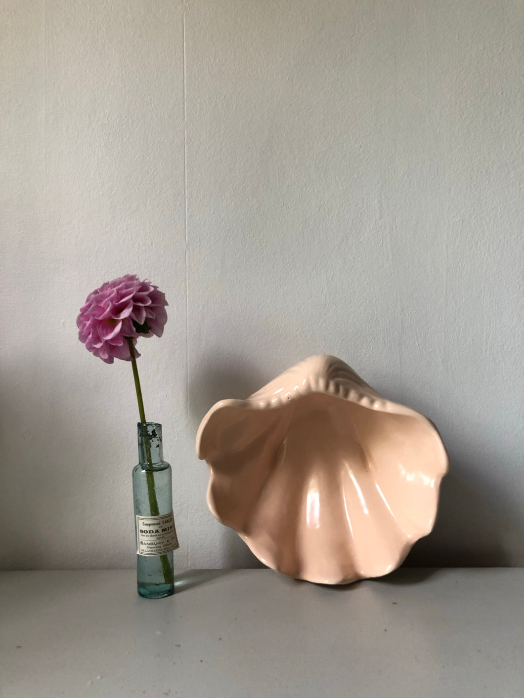 Pink Ceramic Clam Shell Dish