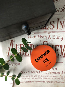 Vintage 'Camphor Ice' orange tin