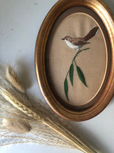 Load image into Gallery viewer, Pair of Framed Vintage Bird Embroidery