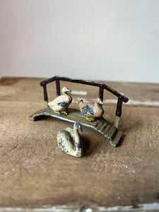 Set of Antique Lead ducks and Swan