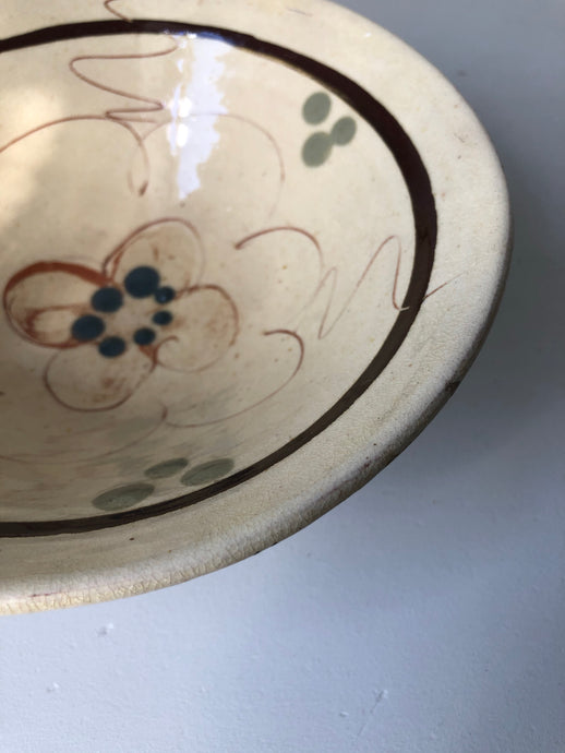 Vintage hand painted rustic bowl