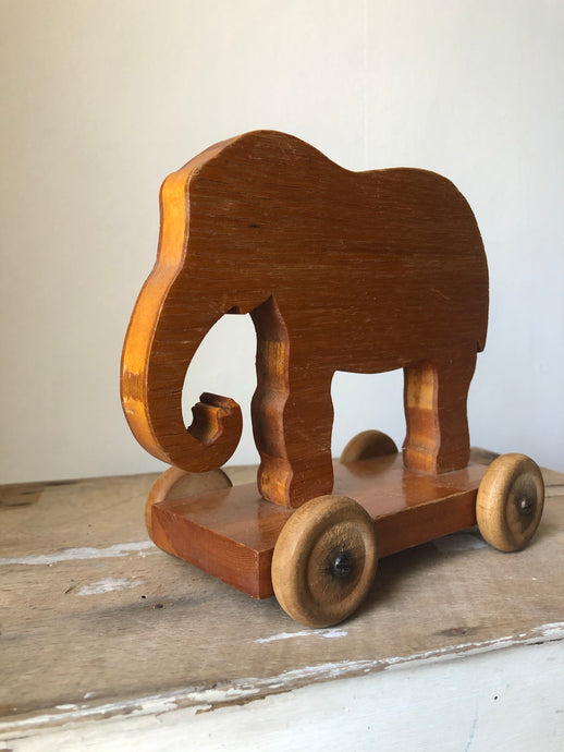 Vintage Push-Along Elephant