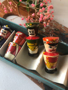 Boxed Vintage Hand Painted Nutcracker Tree Decorations