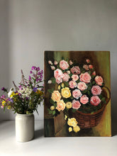 Load image into Gallery viewer, Vintage Oil Painting, Flowers In Basket