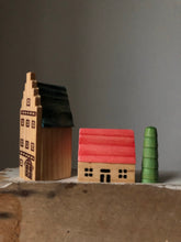 Load image into Gallery viewer, Vintage Wooden Christmas Village Set, Town House