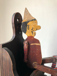 Vintage Articulated Wooden Clown