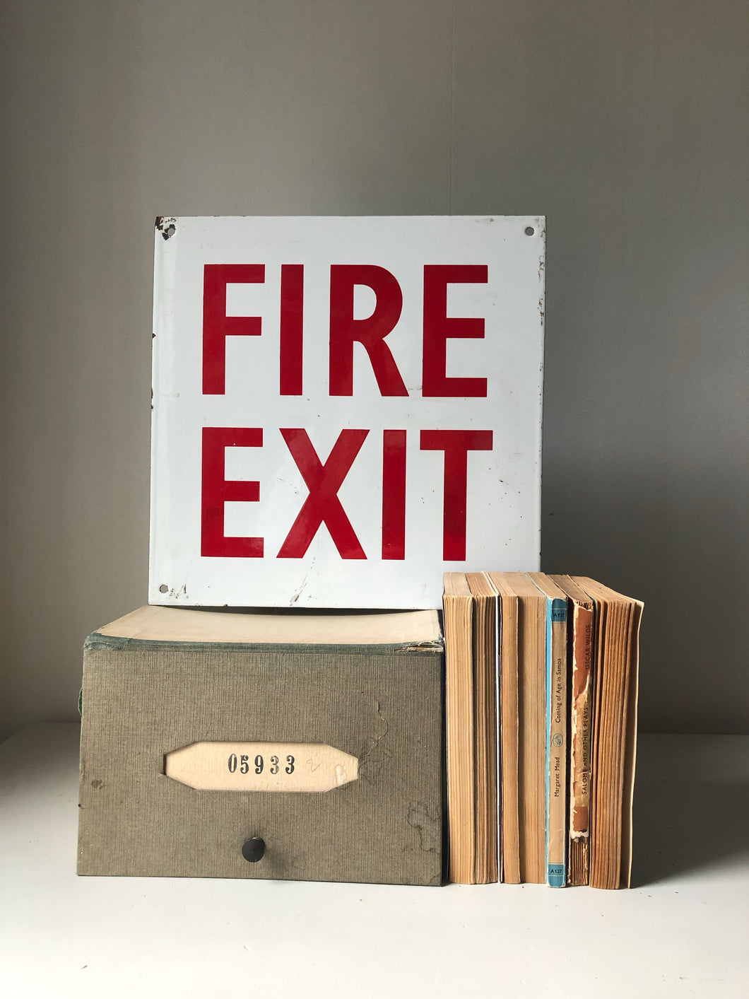 Vintage Enamel Fire Exit Sign