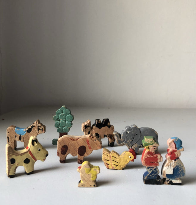 Vintage wooden Farm Animal set