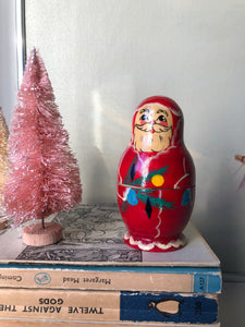 Vintage Father Christmas Wooden Nesting Doll, Single