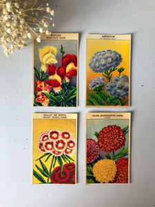 Set of Four Original French Flower Seed Labels, Snapdragon