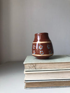 Tiny hand painted Terracotta Vase