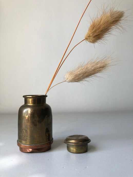 Antique Brass Bottle with Copper base