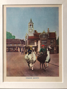1940s Bookplate, Llama Ride