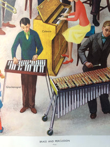 Original 1950s School Poster, ‘Brass and Percussion'