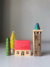 Load image into Gallery viewer, 1950s German Wooden Christmas Village Set, Tower