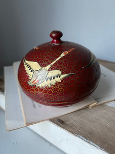 Vintage Chinese Paper Mache Trinket Pot