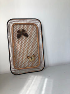 Vintage Butterfly Bamboo Tray