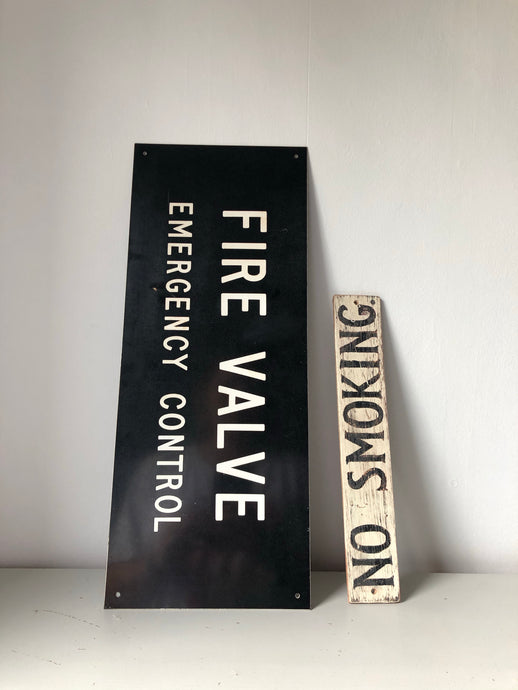 1970s FIRE VALVE sign