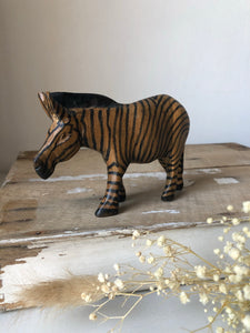 Vintage Hand Carved Zebra