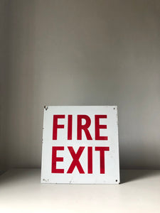 Vintage Enamel Fire Exit Sign