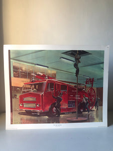 Original 1950s School Poster, ‘The Fire Station'