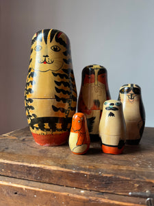 Set of Vintage Cat Nesting Dolls