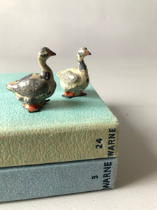Pair of Antique Lead Geese