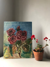 Load image into Gallery viewer, Vintage Roses oil painting on board
