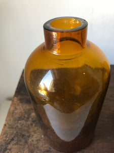 Vintage Amber Glass Bottle