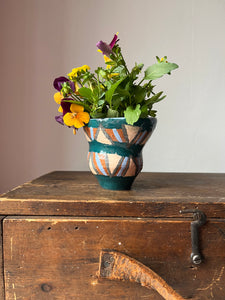 Vintage Terracotta Hand painted Pot