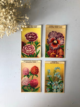 Load image into Gallery viewer, Set of Four Original French Flower Seed Labels, Forget Me Not