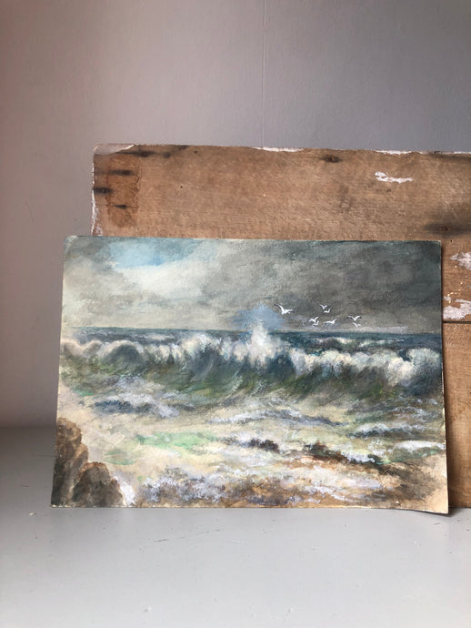 Vintage Seascape Watercolour Painting