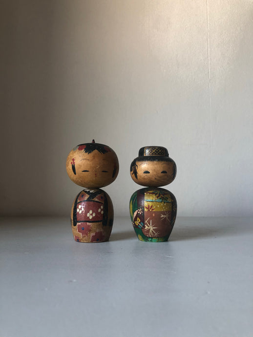 Pair of Vintage Kokeshi Dolls