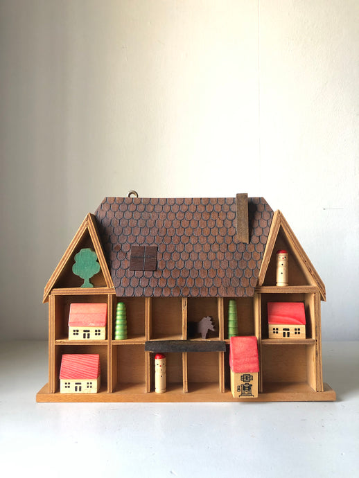 Vintage Chalet Style Wooden House Wall Display