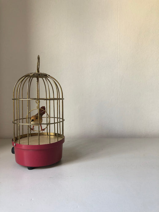 Vintage Chirping Bird Cage