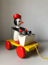 Load image into Gallery viewer, Vintage Wooden pull-along Penguin