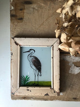 Load image into Gallery viewer, Antique Reverse Glass Painting, Heron