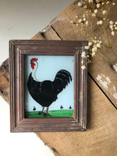 Load image into Gallery viewer, Antique Reverse Glass Painting, Cockerel